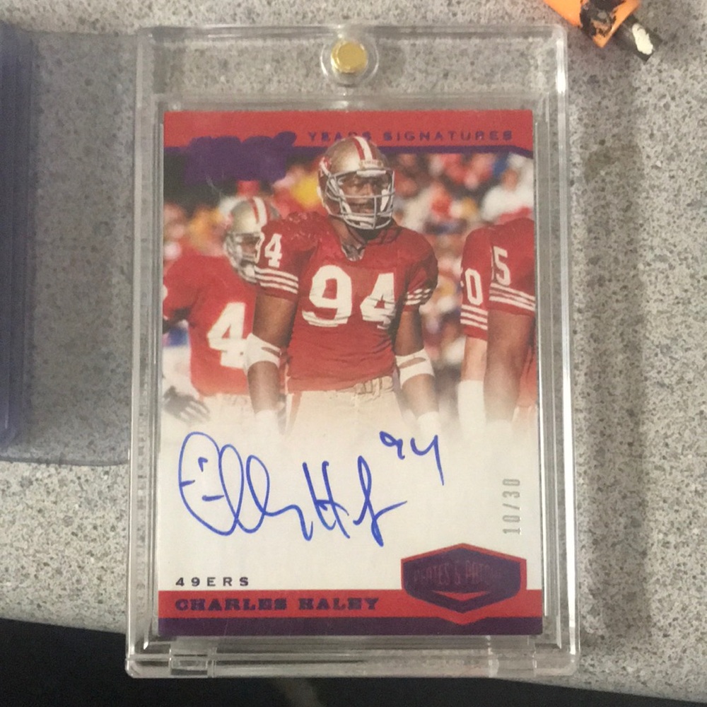 2019 plates & patches Charles Haley AUTO 10/30